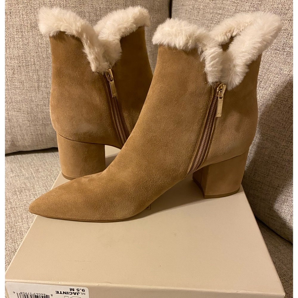 Brand New Marc Fisher ML Jacinte Suede Bootie with Fur